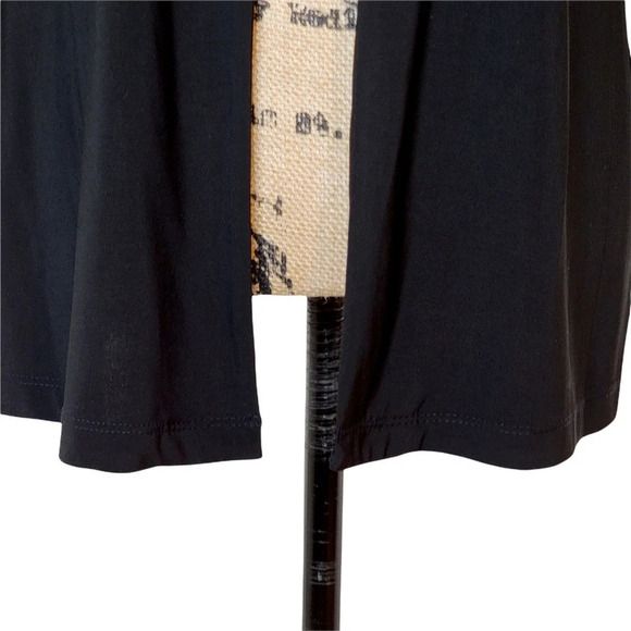 PERCEPTIONS PETITE Women's Embellished Collared Knit Cardigan Black Size 16P - Picture 7 of 14